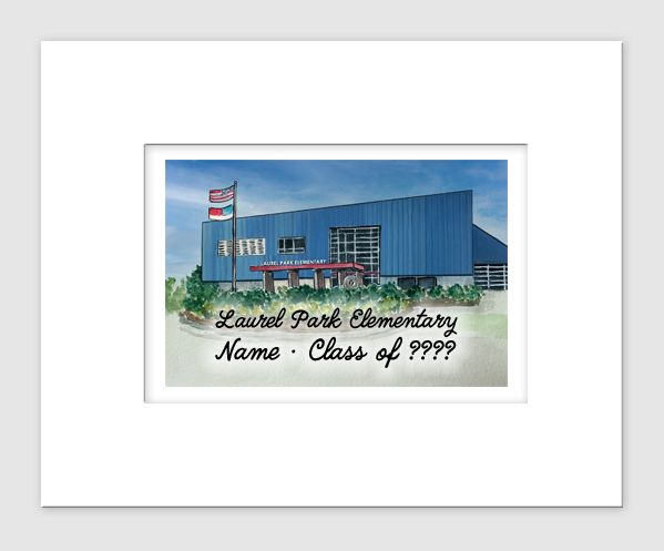 Apex, NC - Matted Print - Laurel Park Elementary School