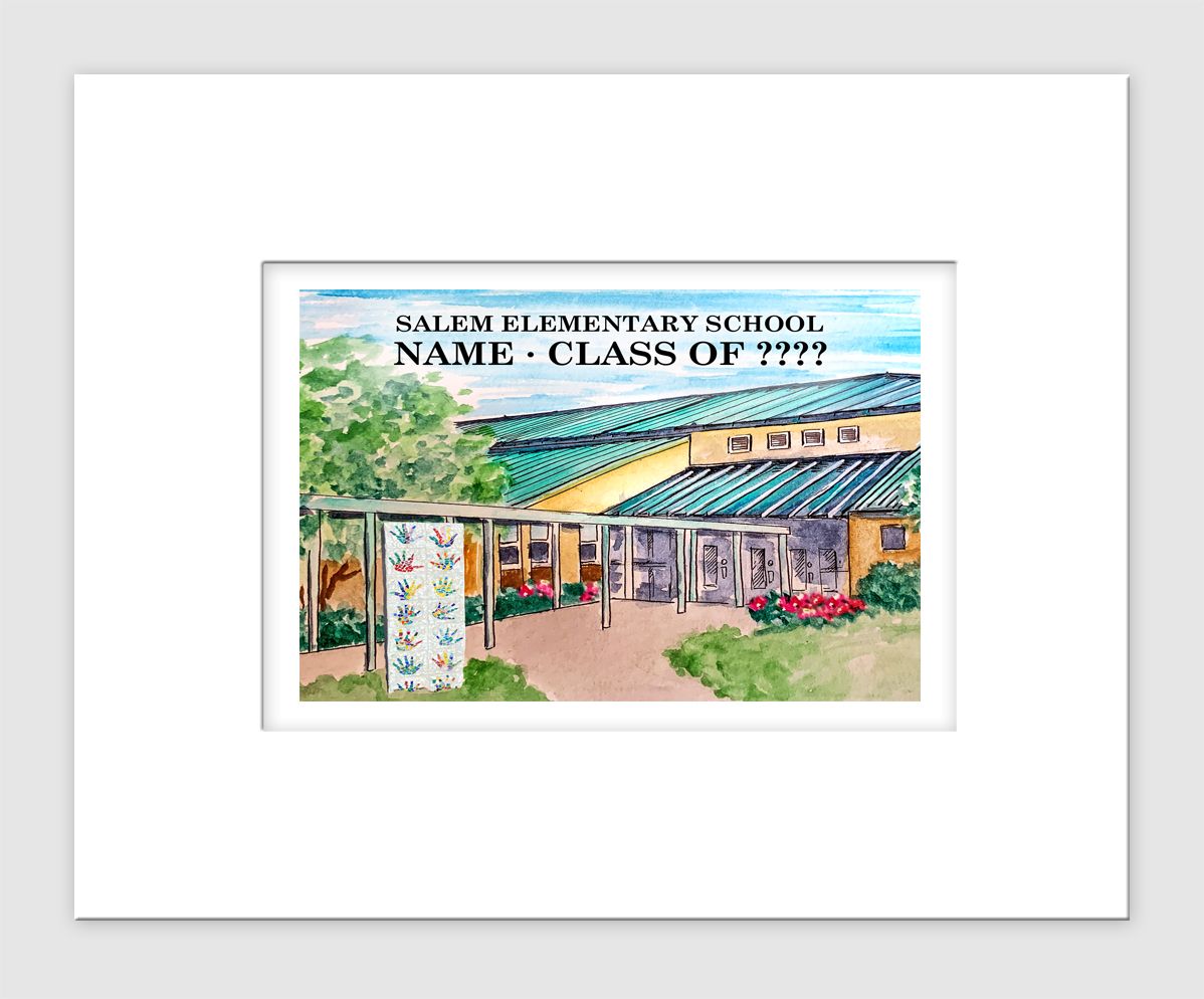 Apex, NC - Matted Print - Salem Elementary School - #salemelem