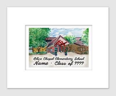 Apex, NC - Matted Print - Olive Chapel Elementary School