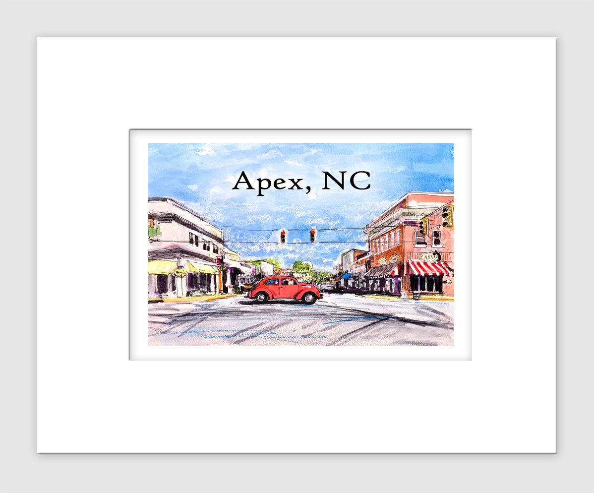 Apex, NC - Matted Print - Buddy