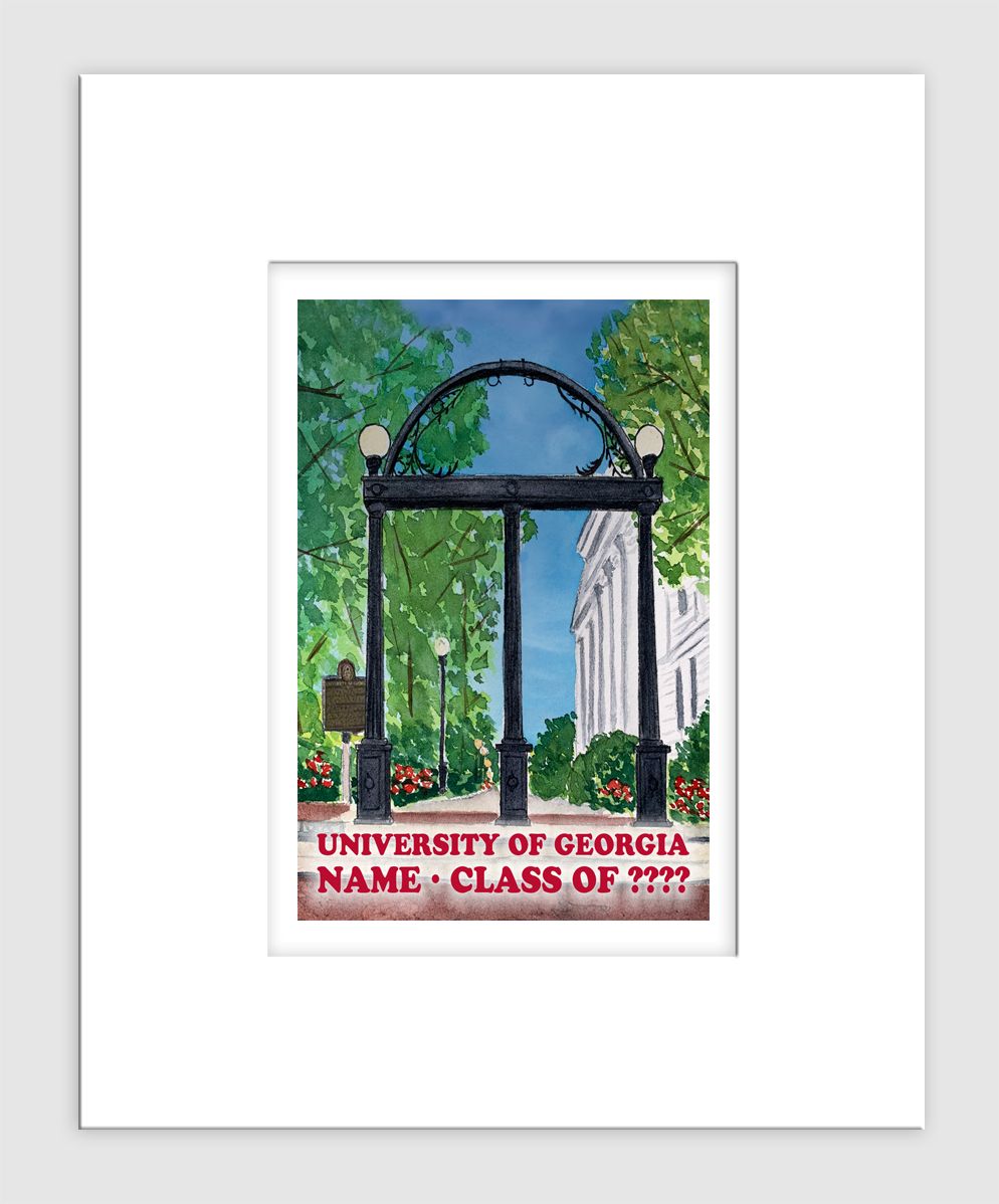 Athens, GA - Matted Print - University of Georgia - The Arch