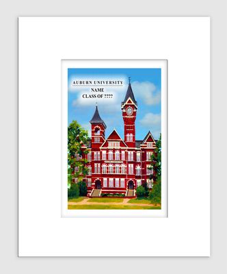 Auburn, AL - Matted Print - Auburn University