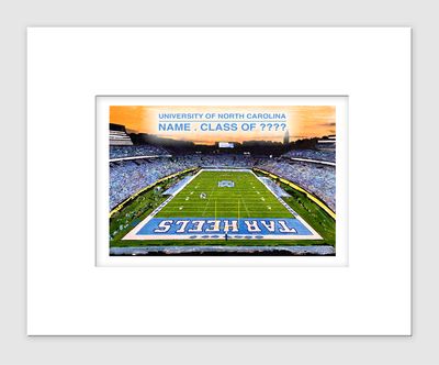 Chapel Hill, NC - Matted Print - UNC - Kenan Stadium