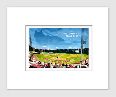Raleigh, NC - Matted Print - NC State - Doak Field