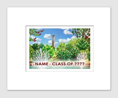 Columbia, SC - Matted Print - University of South Carolina - #ashley