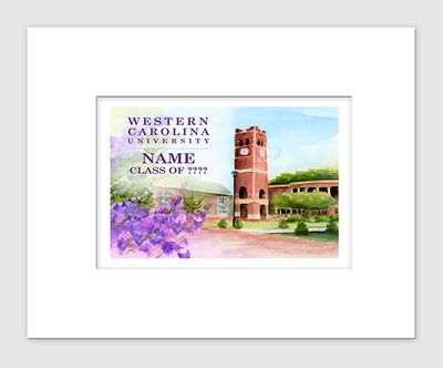 Cullowhee, NC - Matted Print - Western Carolina University