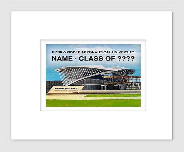 Daytona Beach, FL - Matted Print - Embry–Riddle Aeronautical University