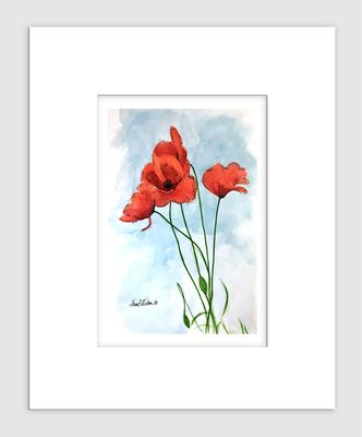 Flowers - Matted Print - Poppies