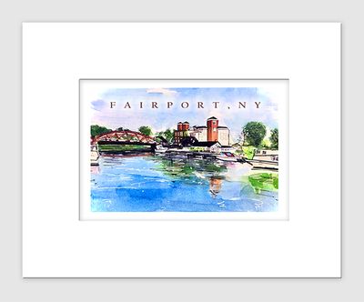 Fairport, NY - Matted Print - Hey Fairport