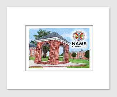 Hampden Sydney, VA - Matted Print - Hampden-Sydney College