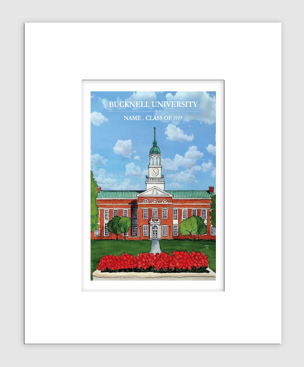 Lewisburg, PA - Matted Print - Bucknell University