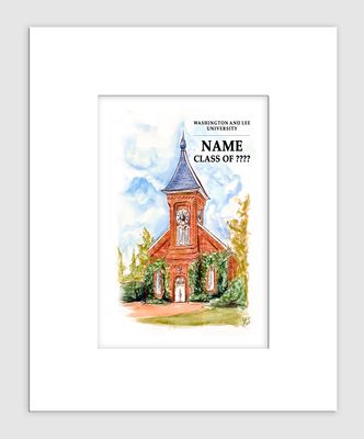 Lexington, VA - Matted Print - Washington and Lee University