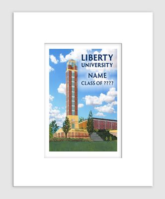 Lynchburg, VA - Matted Print - Liberty University