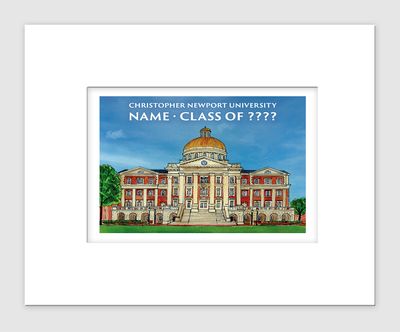 Newport News, VA - Matted Print - Christopher Newport University - #stephanie