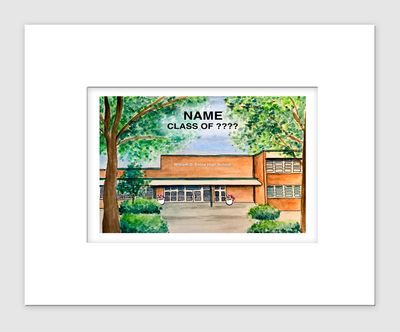Raleigh, NC - Matted Print - Enloe Magnet High School