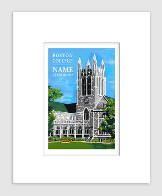 Newton, MA - Matted Print - Boston College
