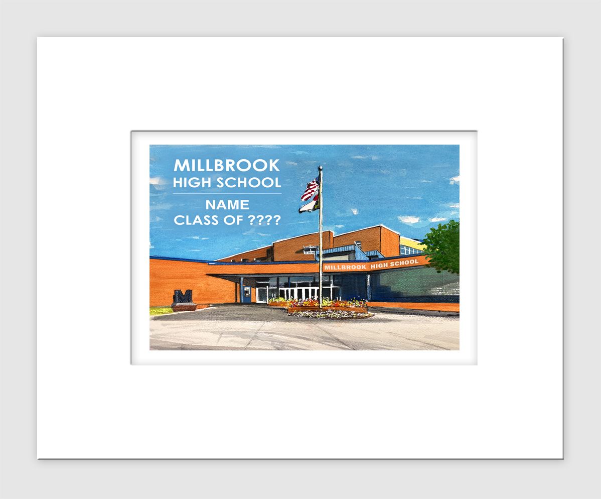 Raleigh, NC - Matted Print - Millbrook High School