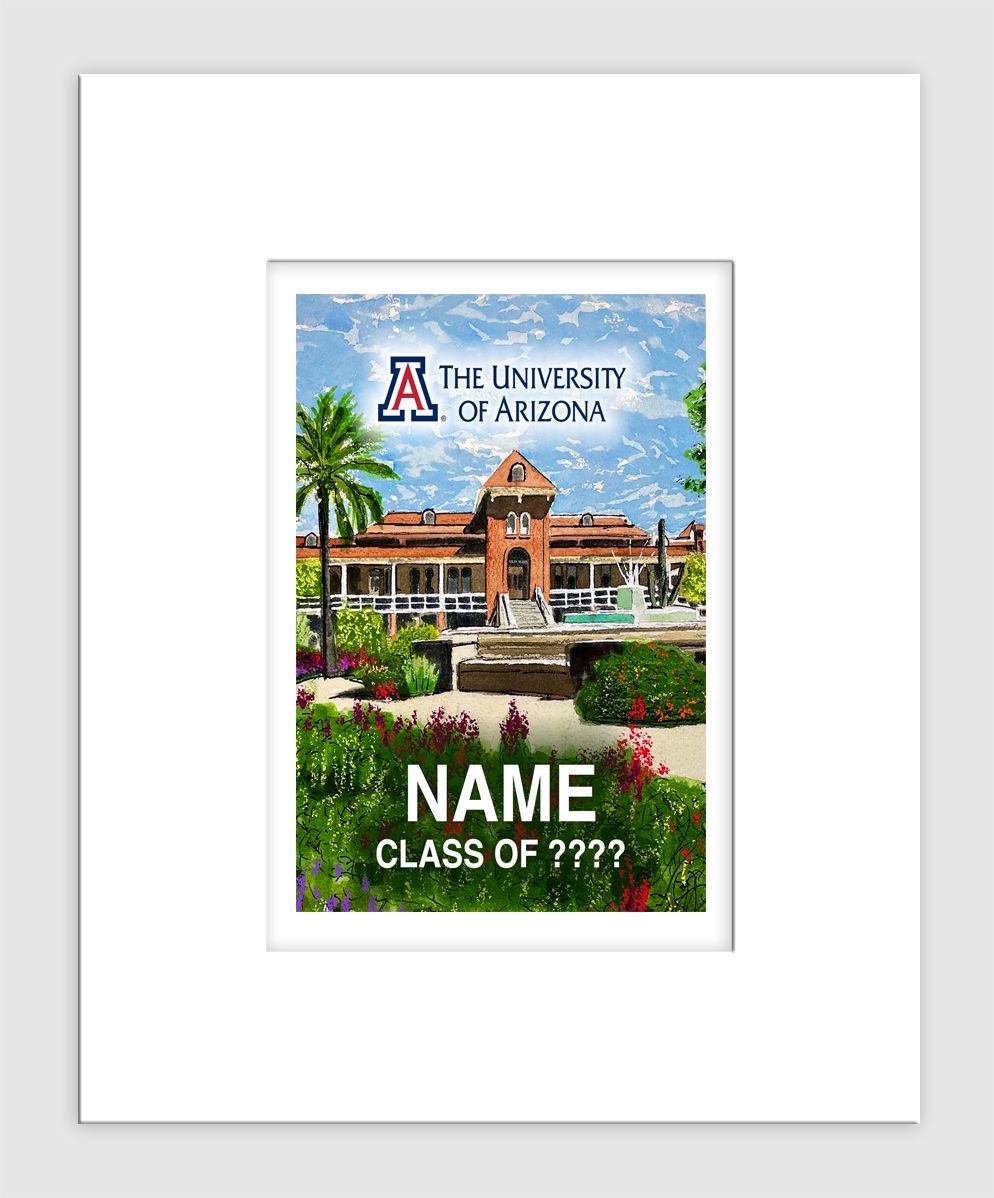 Tucson, AZ - Matted Print - University of Arizona Tucson, AZ - Matted Print - University of Arizona