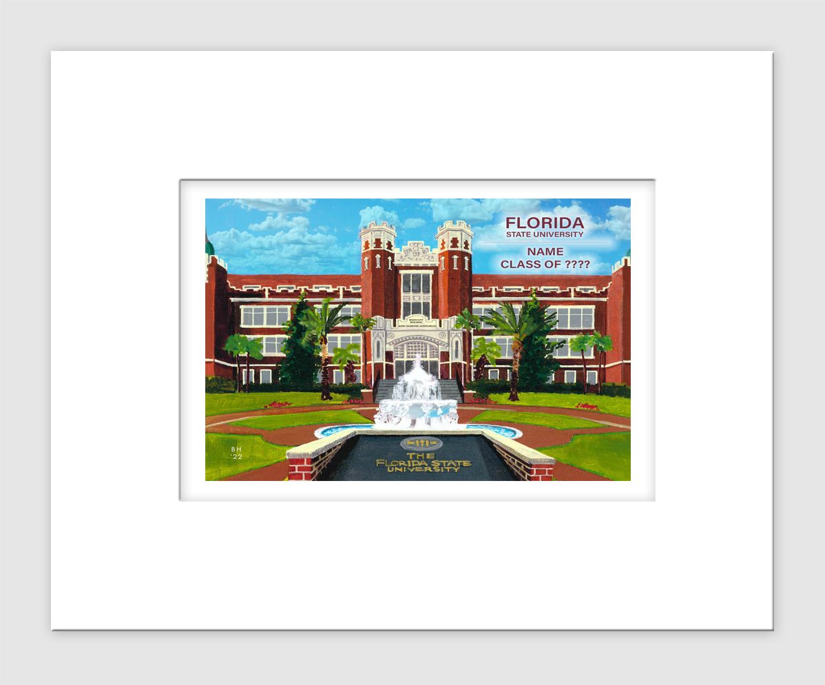 Tallahassee, FL - Matted Print - Florida State University