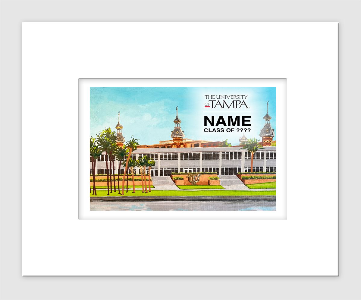 Tampa, FL - Matted Print - The University of Tampa
