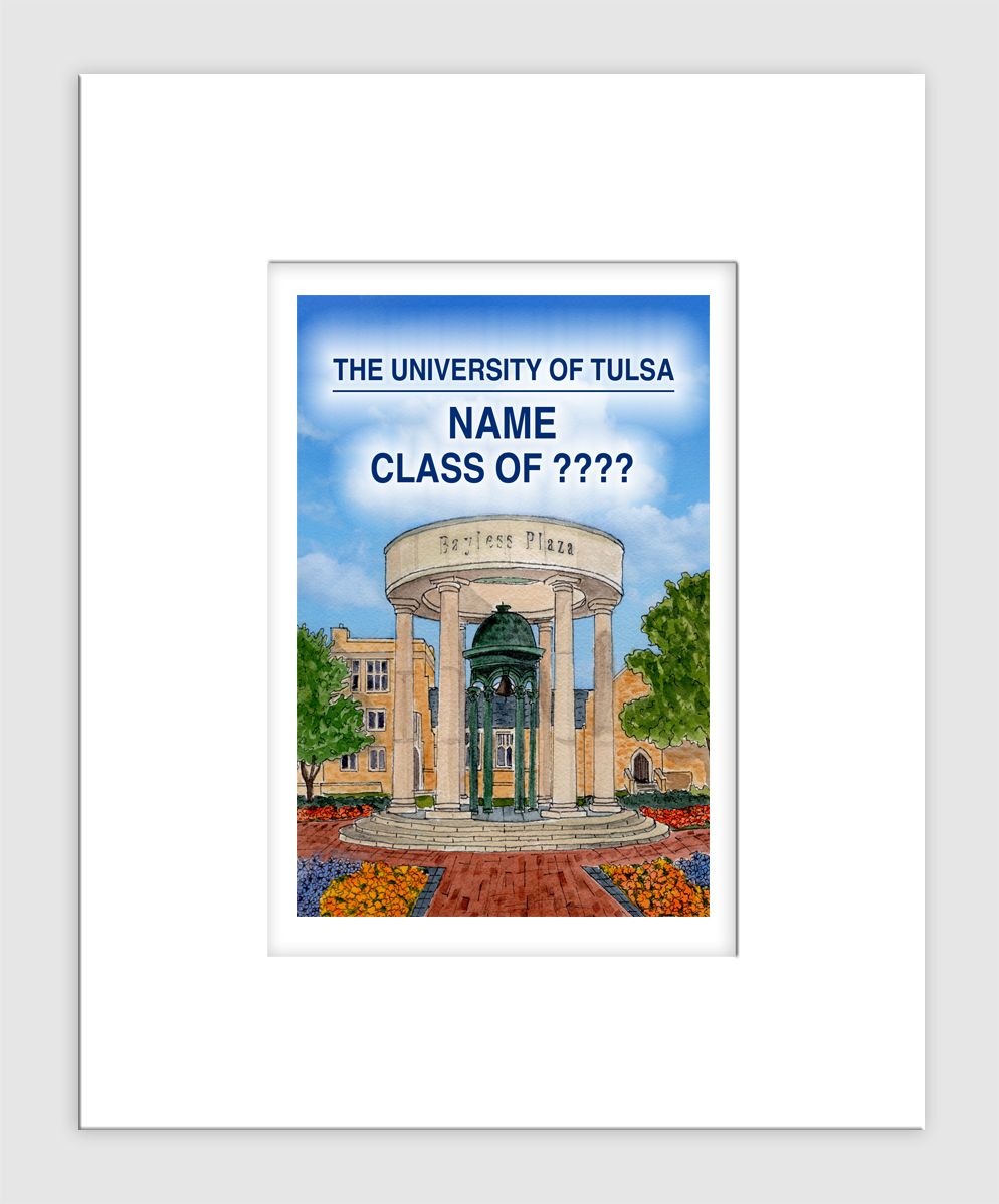 Tulsa, OK - Matted Print - The University of Tulsa