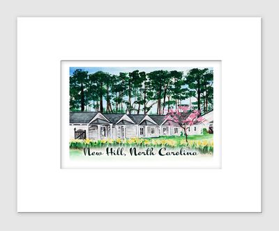 New Hill, NC - Matted Print - Spring In New Hill