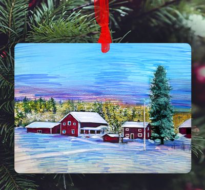 Scenes - Ornament - Winter Farm - #lew