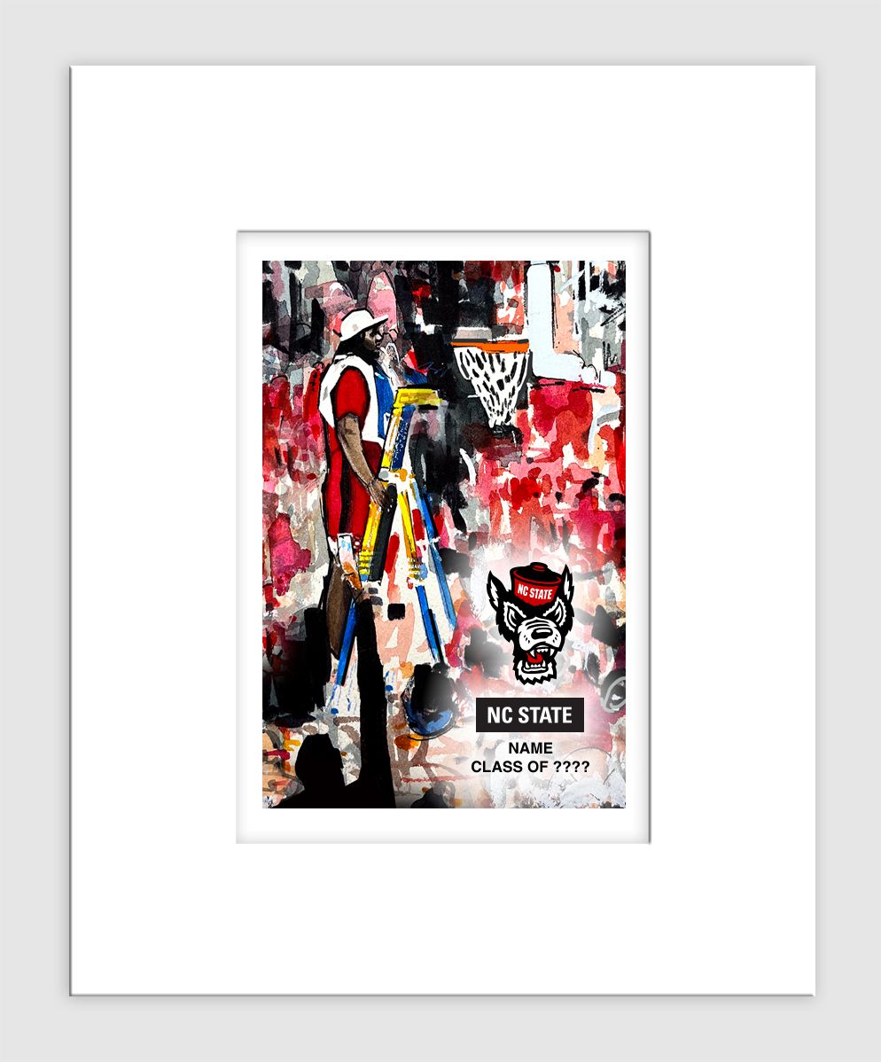 Raleigh, NC - Matted Print - NC State - Burns