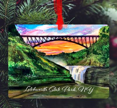 Letchworth, NY - Ornament - Letchworth State Park - Upper Falls - #letchworthfalls - #lew