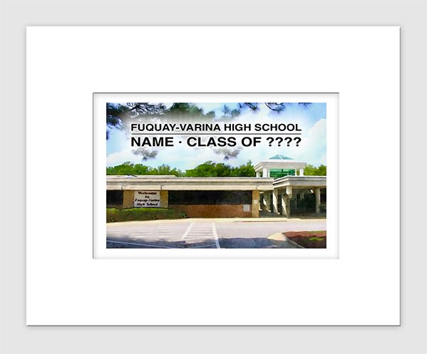 Fuquay-Varina, NC - Matted Print - Fuquay-Varina High School - 1977