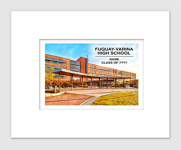 Fuquay-Varina, NC - Matted Print - Fuquay-Varina High School