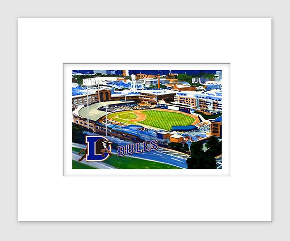Durham, NC - Matted Print - Durham Bulls Athletic Park - #dbap
