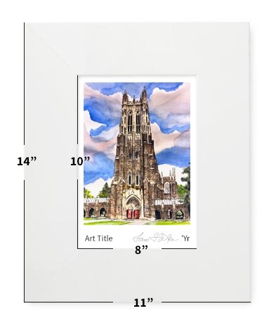 Durham, NC - Duke University - Duke Chapel - 11"x14" - Matted Print - #lew