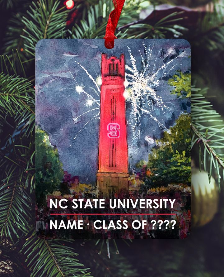 Raleigh, NC - NC State - Bell Tower Lit - Ornament - #belltowerlit - #lew - #pack - #BT-002