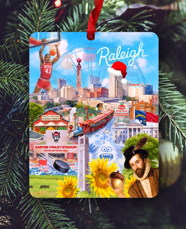 Raleigh, NC - Hey Raleigh Christmas - Ornament - #lew