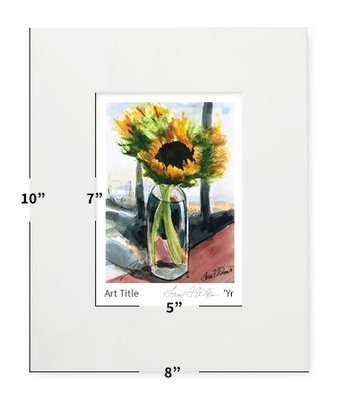 Flowers - Winter Sunflowers - 8"x10" - Matted Print - #lew