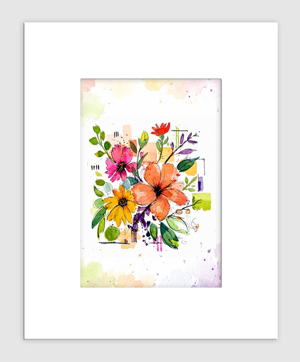 Flowers - Matted Print - Bouquet