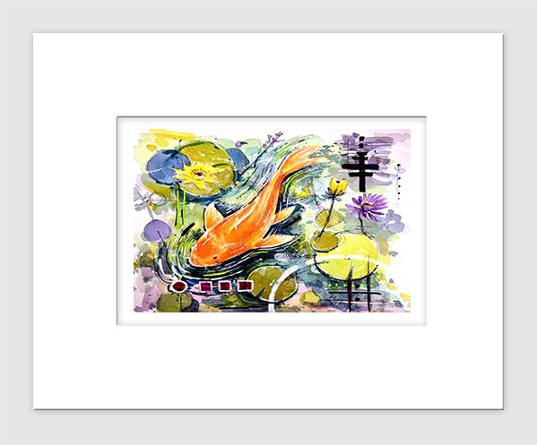 Nature - Matted Print - Koi Pond