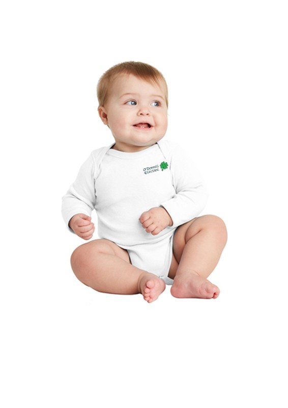 Infant Long Sleeve Baby (Screen Printed)-White, Grey