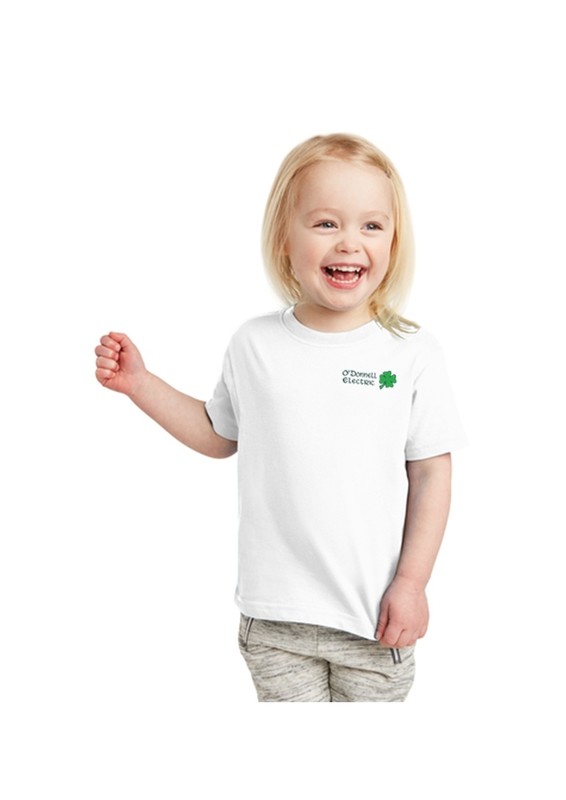 Toddler Short Sleeve Tee (Screen Printed)- Grey, White