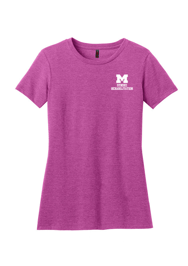 Women's Short Sleeve Crew Neck Tee -  Heathered Pink