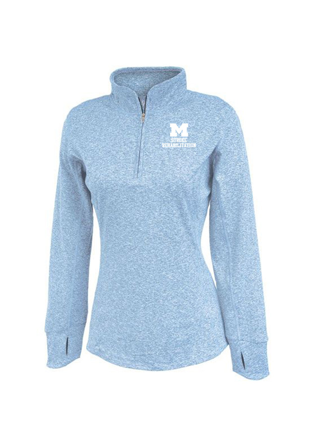 Women's Mid Weight 1/4 Zip - Light Blue Heather
