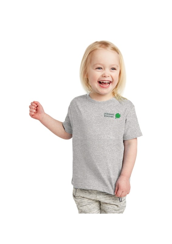 Toddler Short Sleeve Tee (Screen Printed)- Grey, White