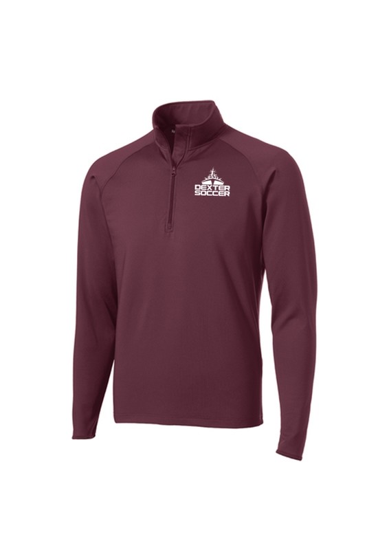 Adult Sport Tek 1/4 Zip- Maroon/ Black/ White