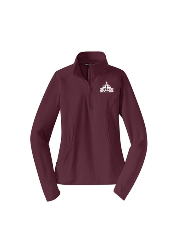 Women's Sport Tek 1/4 Zip- Maroon/ White/ Black