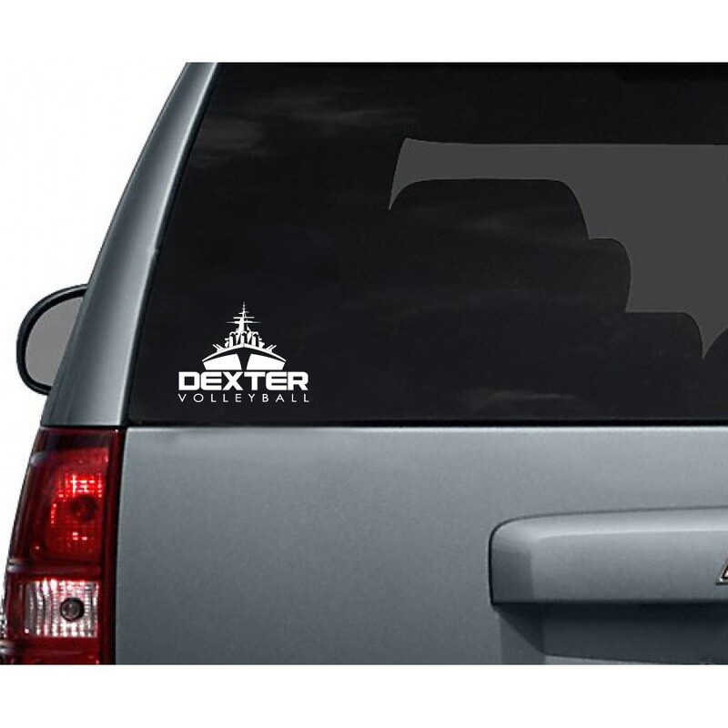 Car / Laptop Decal - Dexter Volleyball in Maroon & White
