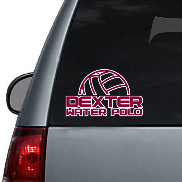 Car / Laptop Decal - Dexter Water Polo in White & Maroon