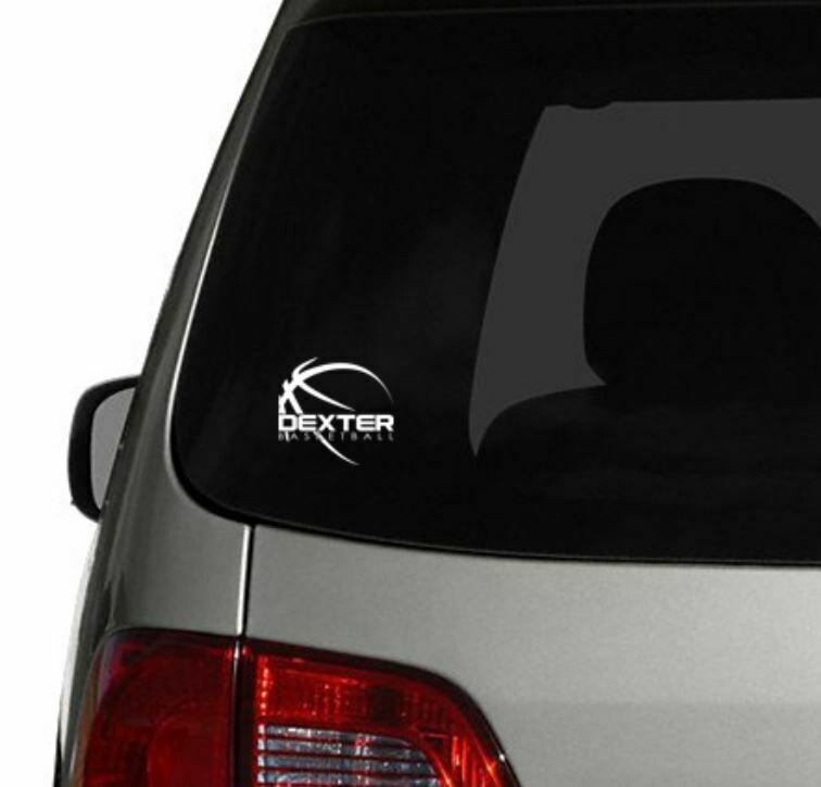 Car / Laptop Decal - DEXTER Basketball in Maroon & White