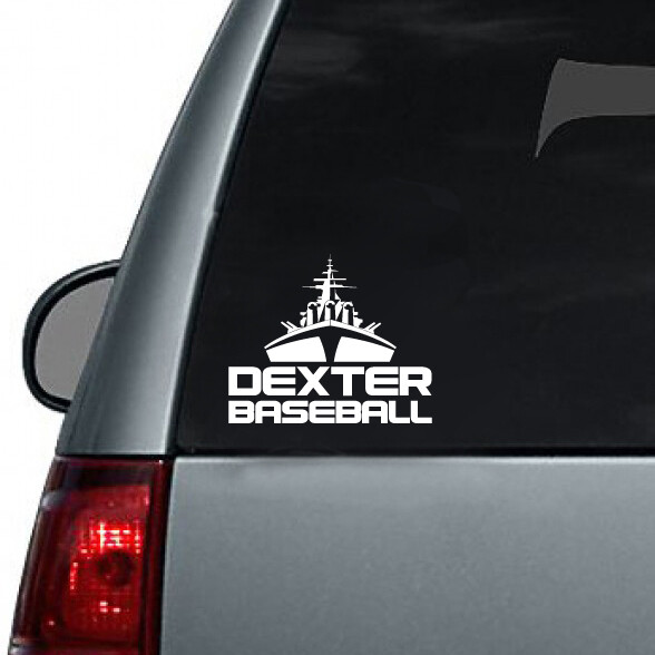 Car / Laptop Decal - Dexter Baseball in Maroon & White
