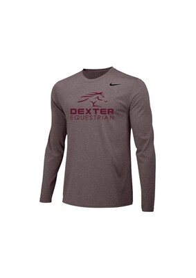 Men's Nike Long Sleeve Performance T-Shirt - Grey